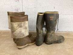 2 PAIRS OF BOOTS-UNKNOWN SIZES