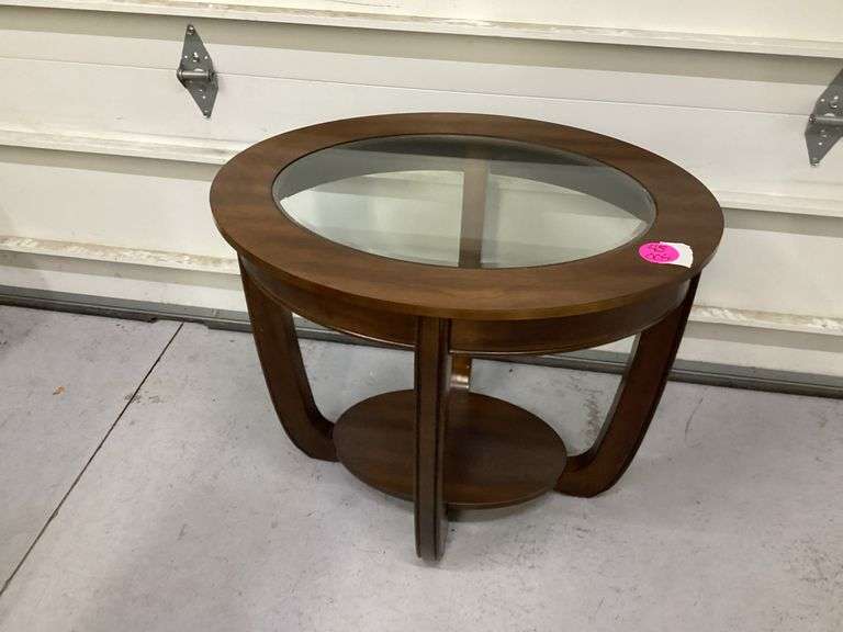 GLASS TOP END TABLE