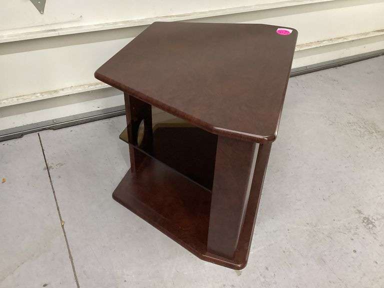 TV STAND W/GLASS SHELF