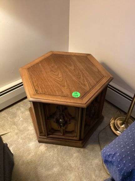 HEXAGON SIDE TABLE W/STORAGE