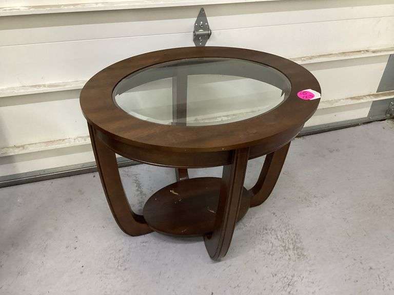 GLASS TOP END TABLE