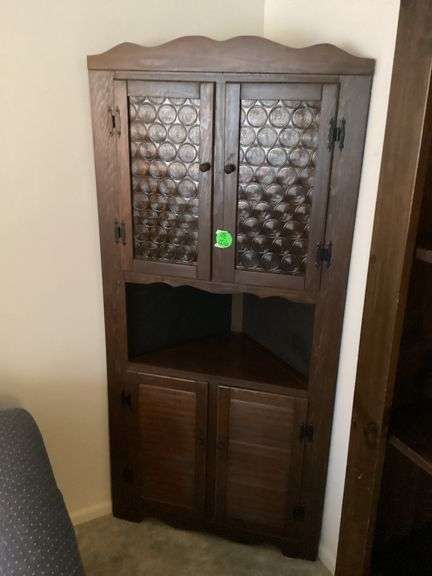 MID CENTURY CORNER CUPBOARD