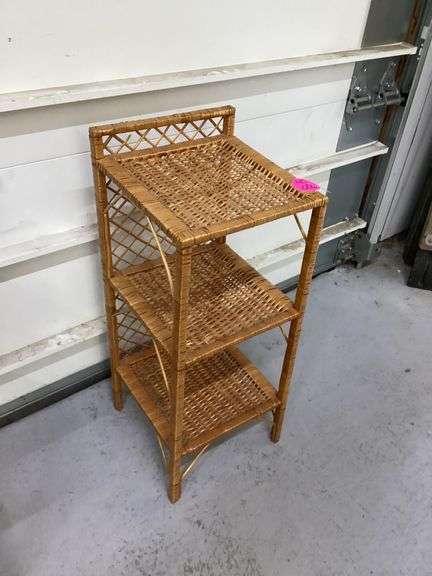 3 SHELF WICKER PLANT STAND