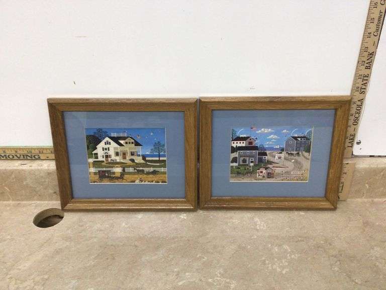 2 9”X11” FRAMED AND SIGNED CHARLES WYSOCKI NANTUCKET SUMMER PRINTS