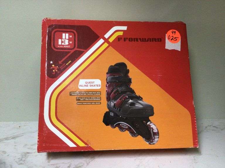 NEW IN BOX FORWARD QUEST INLINE SKATES (SIZE 11 MENS OR 13 WOMENS)