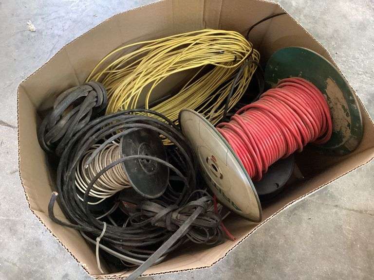 BOX OF VARIOUS TYPES OF WIRE