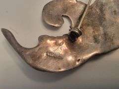 STERLING SILVER BROOCHE (20 GRAMS) AND OTHER COSTUME JEWELRY