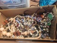 STERLING SILVER BROOCHE (20 GRAMS) AND OTHER COSTUME JEWELRY