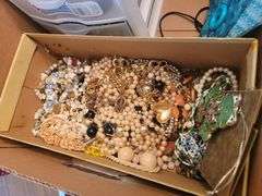 STERLING SILVER BROOCHE (20 GRAMS) AND OTHER COSTUME JEWELRY