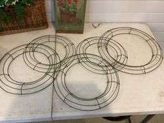 CHICKEN WIRE HANGING BASKET, WREATHS, WREATH RINGS AND MORE