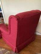 RED CHAIR AND OTTOMAN