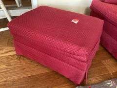 RED CHAIR AND OTTOMAN