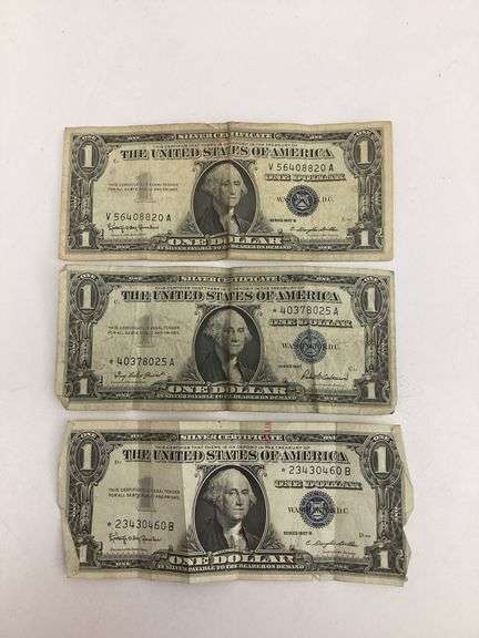 3 1957 $1 SILVER CERTIFICATE