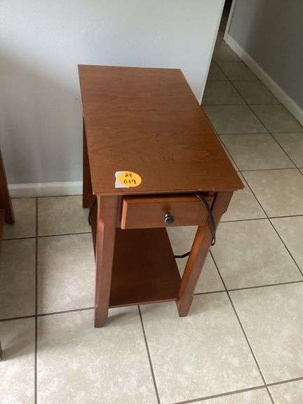 END TABLE WITH DRAWER, OUTLETS AND USB PORTS