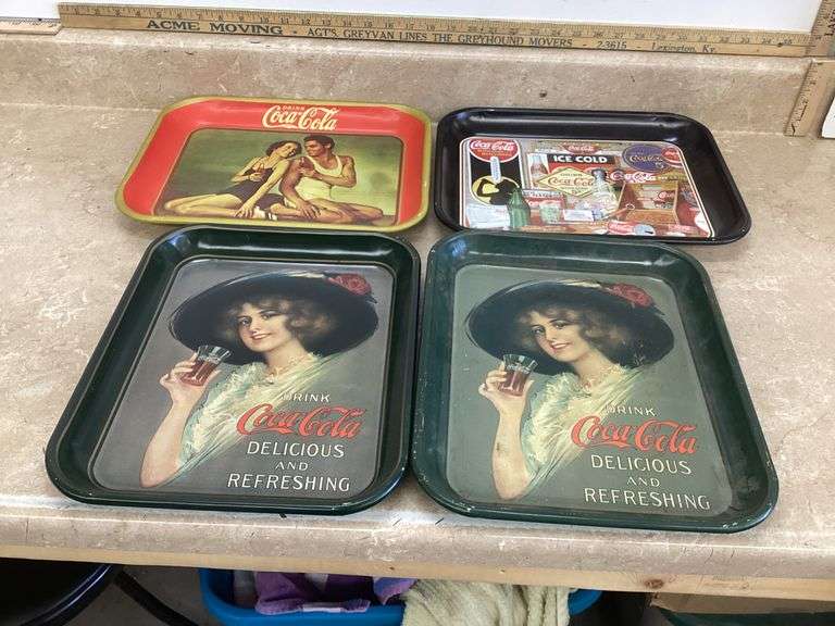 4 COCA-COLA TRAYS