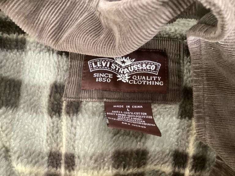 LEVI STRAUSS AND ARROW CORDUROY FLEECE LINED SHIRTS - SIZE L & XL