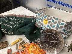 DEER BLANKET, HOT WARMERS, EMERSON BINOCULARS AND PROPANE HEATER