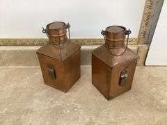 VINTAGE CWC NAUTICAL PORT & STARBOARD COPPER LANTERNS