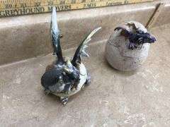 2 DRAGON FIGURINES
