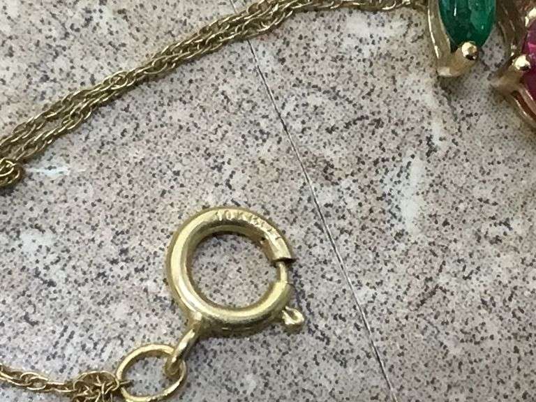 10K GOLD CHAIN W/CHERRY PENDANT