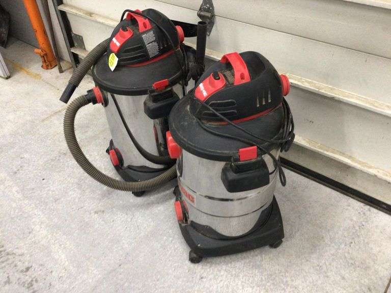 2 SHOP-VACS(WORK, ONE W/O HOSE)