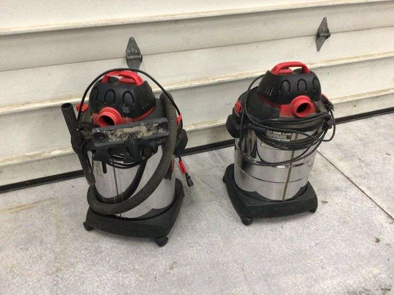 2 SHOP-VACS(WORK, ONE W/O HOSE)