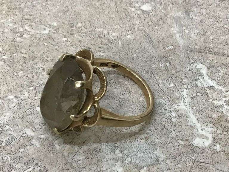 10K GOLD SMOKY QUARTZ RING