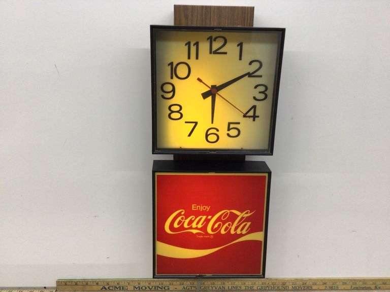 VINTAGE 1980'S 24"X9" COCA-COLA CLOCK LIGHT(WORKS)
