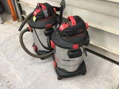 2 SHOP-VACS(WORK, ONE W/O HOSE)