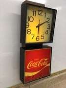 VINTAGE 1980'S 24"X9" COCA-COLA CLOCK LIGHT(WORKS)
