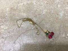 10K GOLD CHAIN W/CHERRY PENDANT
