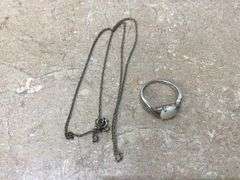 STERLING SILVER CHAIN AND RING