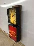 VINTAGE 1980'S 24"X9" COCA-COLA CLOCK LIGHT(WORKS)