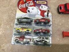 COCA-COLA COLLECTIBLE DIE CAST CARS, PEZ DISPENSERS, AND 7-UP TRUCK