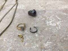 MISC CHAINS, 1982 BIG RAPIDS CLASS RING, AND MORE