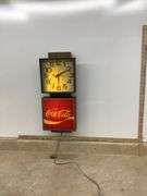 VINTAGE 1980'S 24"X9" COCA-COLA CLOCK LIGHT(WORKS)