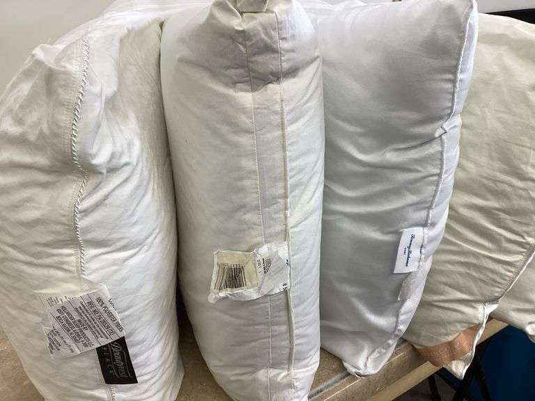 ASSORTED POLYESTER AND DOWN BED PILLOWS