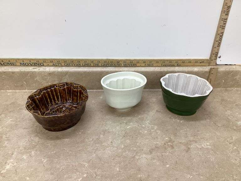 3 ANTIQUE PUDDING MOLDS