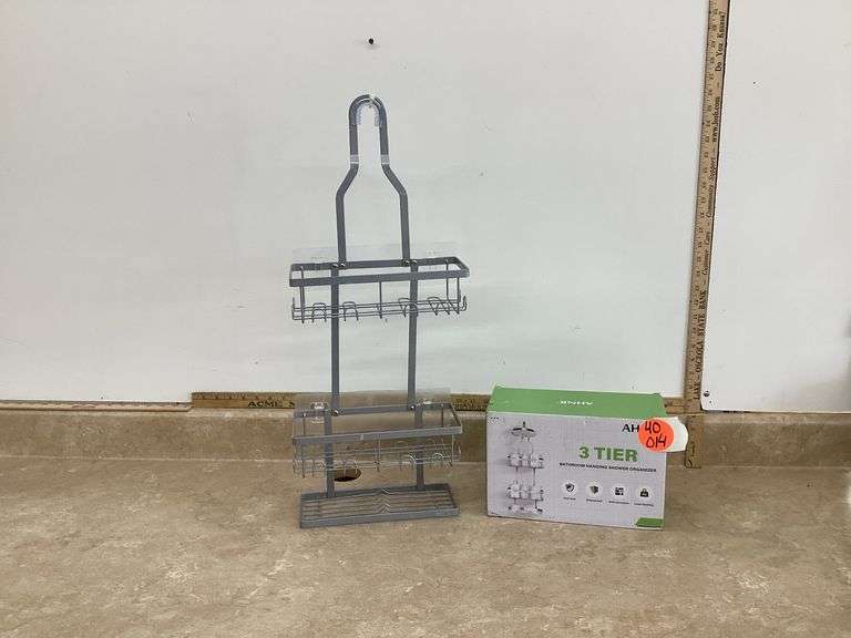 1 NEW AND 1 USED 3 TIER BATHROOM SHOWER ORGANIZERS