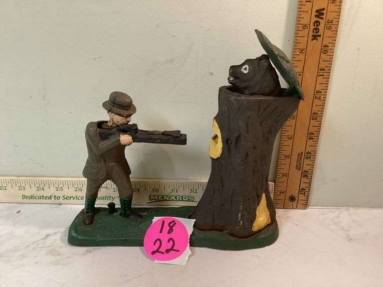 CAST-IRON “BEAR HUNTER” MECHANICAL BANK
