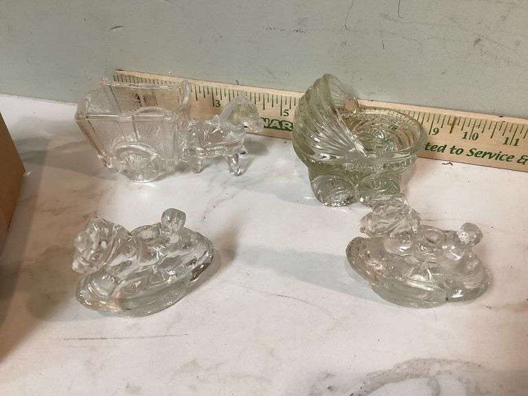 4 GLASS FIGURINES