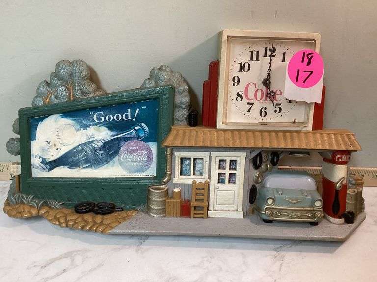 VINTAGE COCA-COLA CLOCK (21-1/2” W x 11-1/4” TALL)