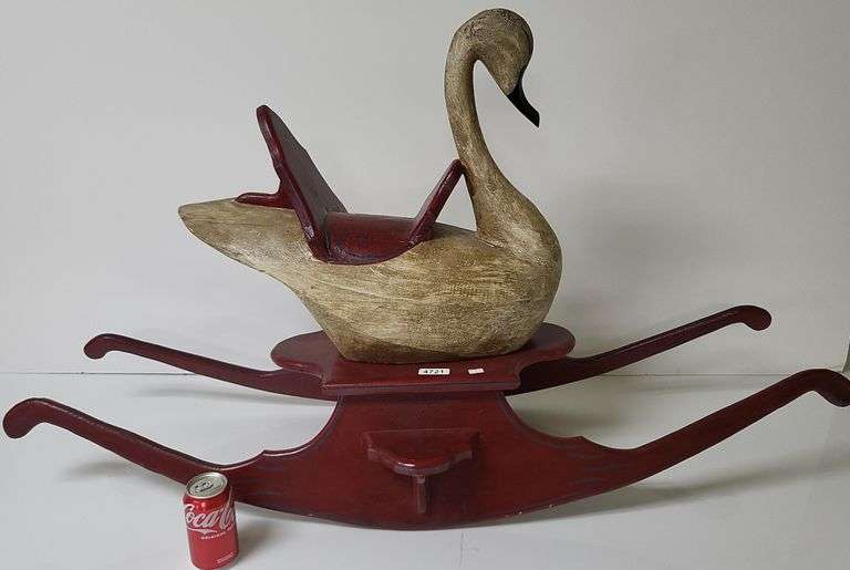 Folk art rocking swan - Dixon's Auction at Crumpton