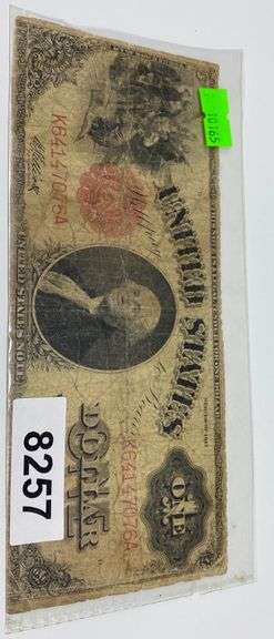 Large note 1 dollar bill - Dixon's Auction at Crumpton