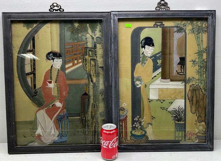 2 Chinese reverse paintings - Dixon's Auction at Crumpton