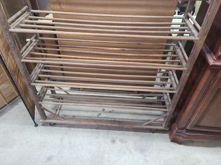 Primitive Factory Antique primitive factory shoe rack - Dixon's Auction at Crumpton