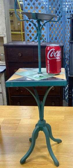 Arts & Crafts Tile Top Smoking Stand