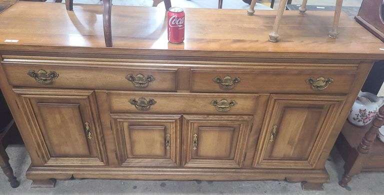 Vintage Maple Farmhouse Server, Marks On Top