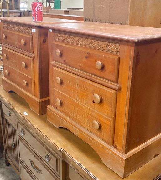 Pair Modern Pine Nightstands
