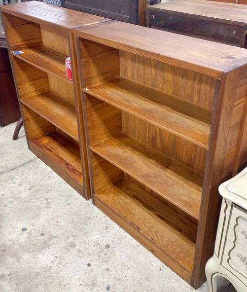 Pair Rustic Pine Bookcases